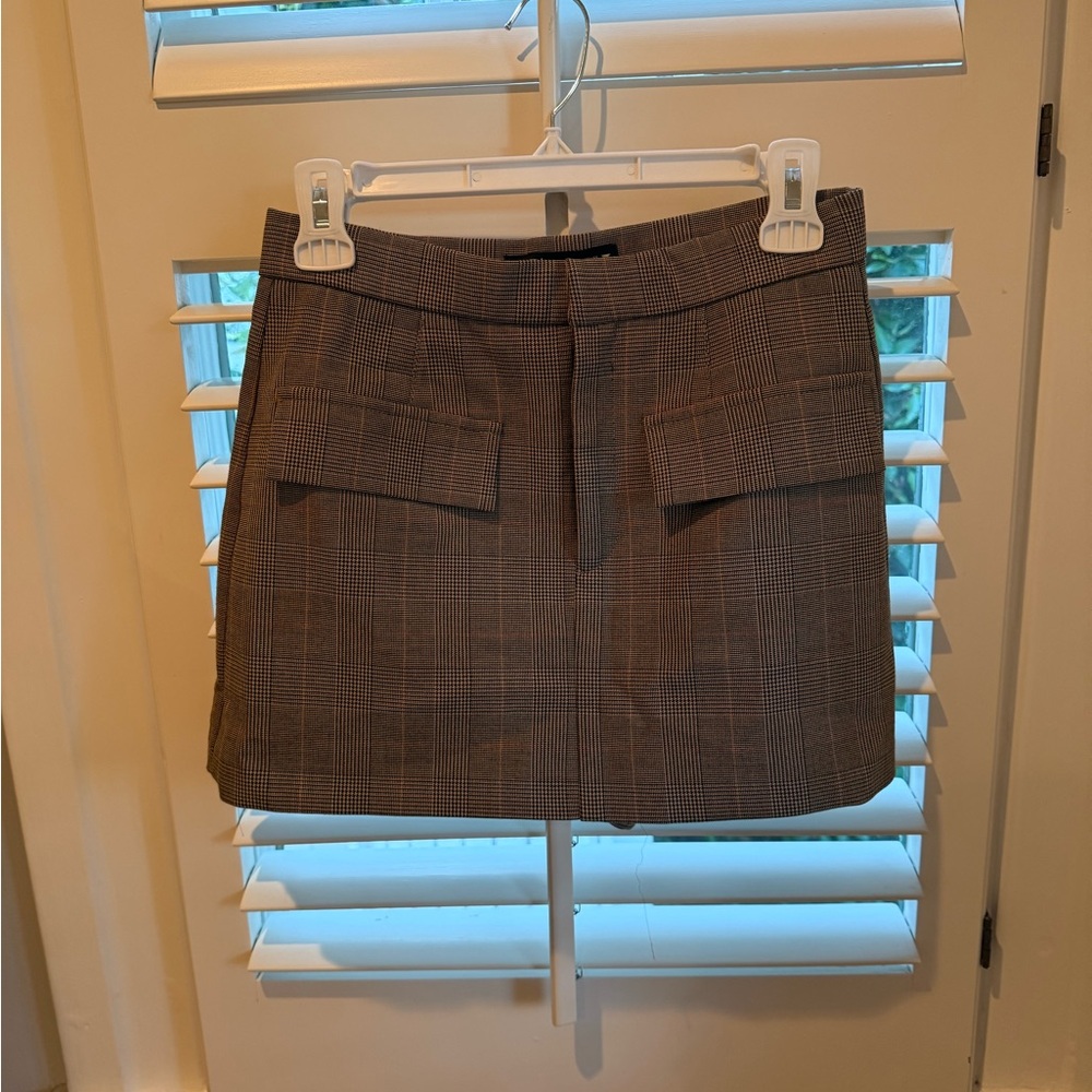 Zara Plaid Mini Skort with Pockets